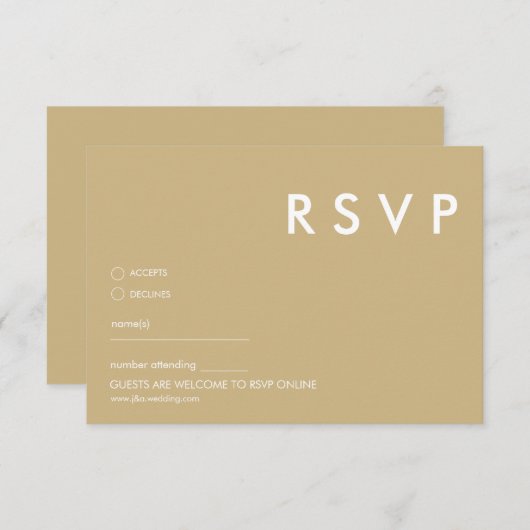 Minimalistische RSVP-Karten für Hochzeiten Einladung (Vorne/Hinten)