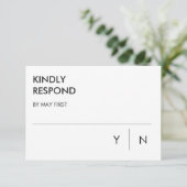 Minimalistische RSVP-Karten für Hochzeiten Einladung (Stehend Vorderseite)