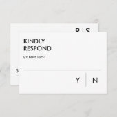 Minimalistische RSVP-Karten für Hochzeiten Einladung (Vorne/Hinten)