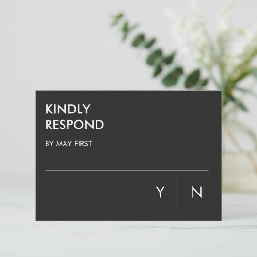 Minimalistische RSVP-Karten für Hochzeiten Einladung (Stehend Vorderseite)