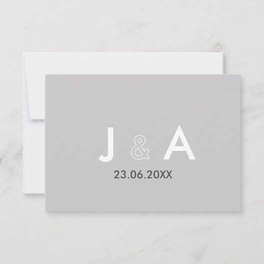Minimalistische RSVP-Karten für Hochzeiten Einladung (Rückseite)