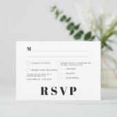 Minimalistische RSVP-Karten für Hochzeiten Einladung (Stehend Vorderseite)