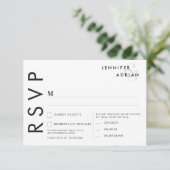 Minimalistische RSVP-Karten für Hochzeiten Einladung (Stehend Vorderseite)