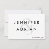 Minimalistische RSVP-Karten für Hochzeiten Einladung (Rückseite)
