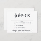 Minimalistische RSVP-Karten für Hochzeiten Einladung (Vorne/Hinten)