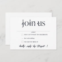 Minimalistische RSVP-Karten für Hochzeiten