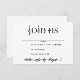 Minimalistische RSVP-Karten für Hochzeiten Einladung