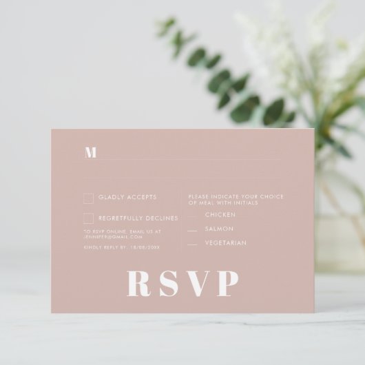 Minimalistische RSVP-Karten für Hochzeiten Einladung (Stehend Vorderseite)