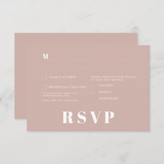 Minimalistische RSVP-Karten für Hochzeiten Einladung (Vorne/Hinten)