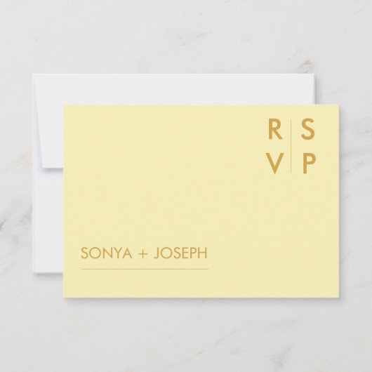 Minimalistische RSVP-Karten für Hochzeiten Einladung (Rückseite)