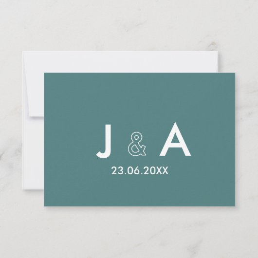 Minimalistische RSVP-Karten für Hochzeiten Einladung (Rückseite)
