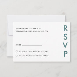 Minimalistische RSVP-Karten für Hochzeiten Einladung