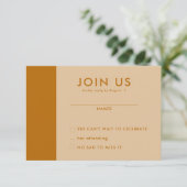 Minimalistische RSVP-Karten für Hochzeiten Einladung (Stehend Vorderseite)