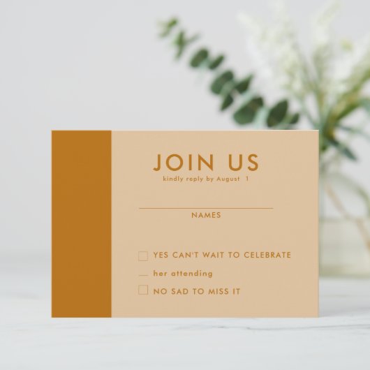 Minimalistische RSVP-Karten für Hochzeiten Einladung (Stehend Vorderseite)