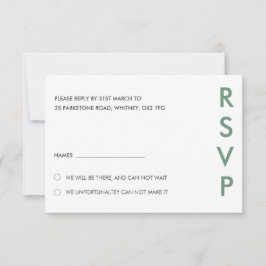 Minimalistische RSVP-Karten für Hochzeiten Einladung
