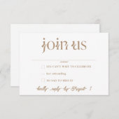 Minimalistische RSVP-Karten für Hochzeiten Einladung (Vorne/Hinten)