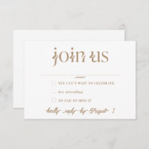 Minimalistische RSVP-Karten für Hochzeiten
