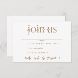 Minimalistische RSVP-Karten für Hochzeiten Einladung