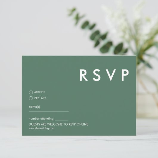 Minimalistische RSVP-Karten für Hochzeiten Einladung (Stehend Vorderseite)
