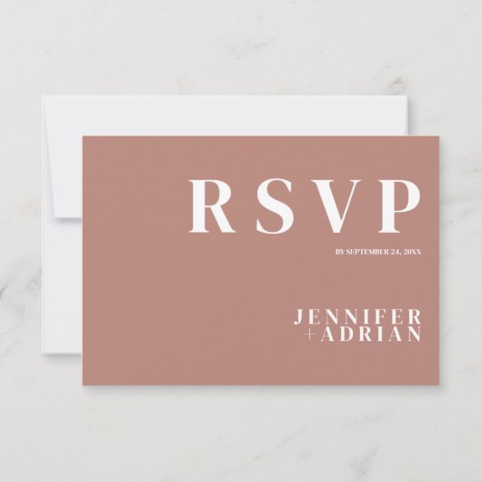 Minimalistische RSVP-Karten für Hochzeiten Einladung (Rückseite)