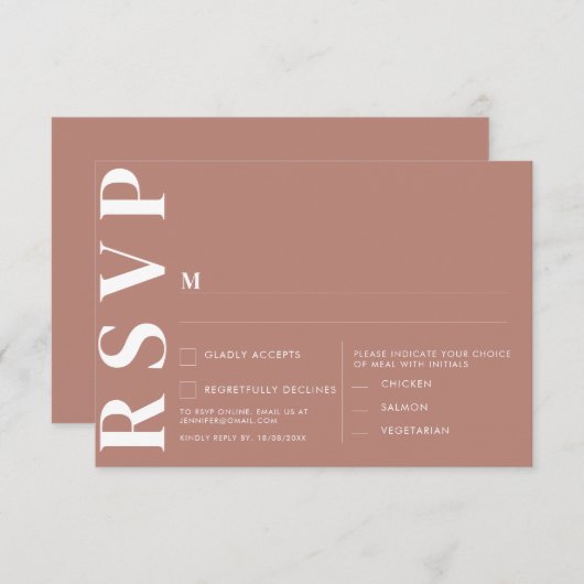 Minimalistische RSVP-Karten für Hochzeiten Einladung (Vorne/Hinten)