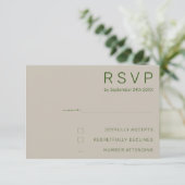Minimalistische RSVP-Karten für Hochzeiten Einladung (Stehend Vorderseite)