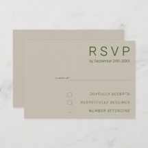 Minimalistische RSVP-Karten für Hochzeiten