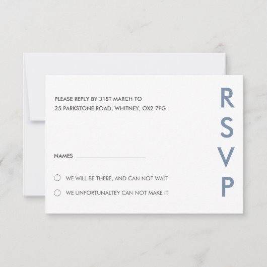 Minimalistische RSVP-Karten für Hochzeiten Einladung (Vorderseite)