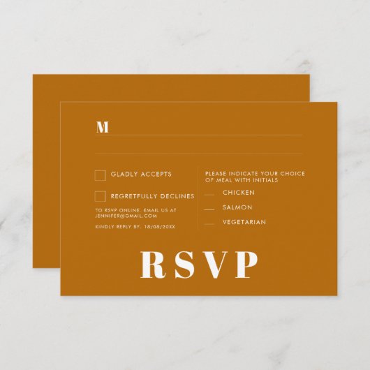 Minimalistische RSVP-Karten für Hochzeiten Einladung (Vorne/Hinten)