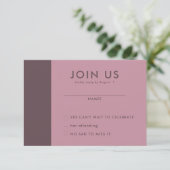 Minimalistische RSVP-Karten für Hochzeiten Einladung (Stehend Vorderseite)