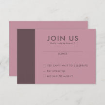 Minimalistische RSVP-Karten für Hochzeiten