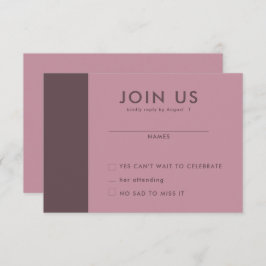 Minimalistische RSVP-Karten für Hochzeiten Einladung