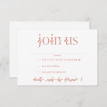Minimalistische RSVP-Karten für Hochzeiten