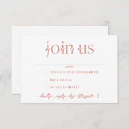 Minimalistische RSVP-Karten für Hochzeiten Einladung
