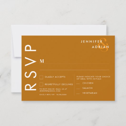 Minimalistische RSVP-Karten für Hochzeiten Einladung (Vorderseite)
