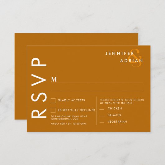 Minimalistische RSVP-Karten für Hochzeiten Einladung (Vorne/Hinten)