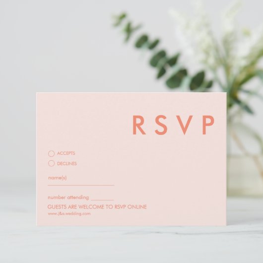 Minimalistische RSVP-Karten für Hochzeiten Einladung (Stehend Vorderseite)