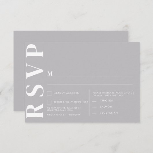 Minimalistische RSVP-Karten für Hochzeiten Einladung (Vorne/Hinten)