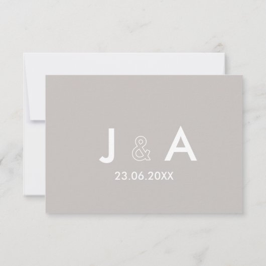 Minimalistische RSVP-Karten für Hochzeiten Einladung (Rückseite)