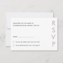 Minimalistische RSVP-Karten für Hochzeiten