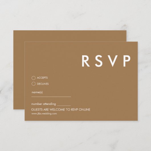Minimalistische RSVP-Karten für Hochzeiten Einladung (Vorne/Hinten)