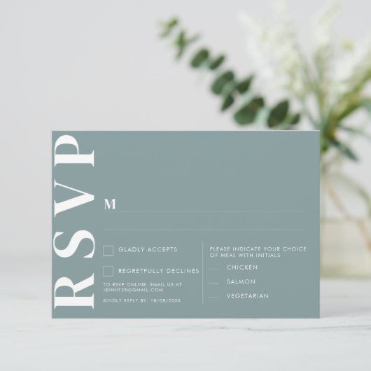 Minimalistische RSVP-Karten für Hochzeiten Einladung (Stehend Vorderseite)