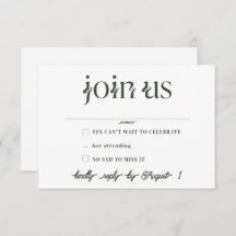 Minimalistische RSVP-Karten für Hochzeiten