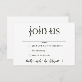 Minimalistische RSVP-Karten für Hochzeiten Einladung