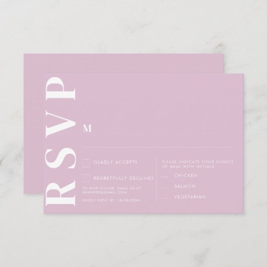Minimalistische RSVP-Karten für Hochzeiten Einladung (Vorne/Hinten)