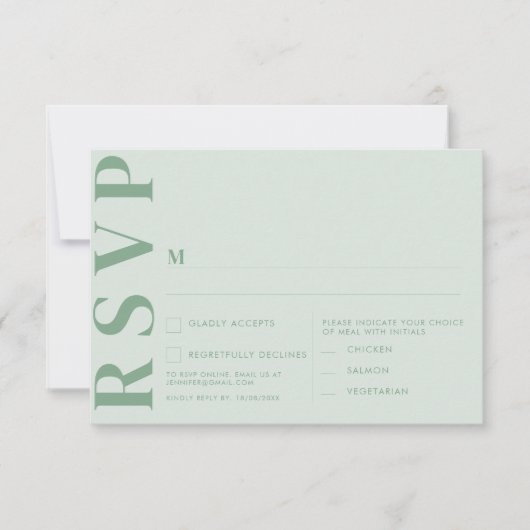 Minimalistische RSVP-Karten für Hochzeiten Einladung (Vorderseite)