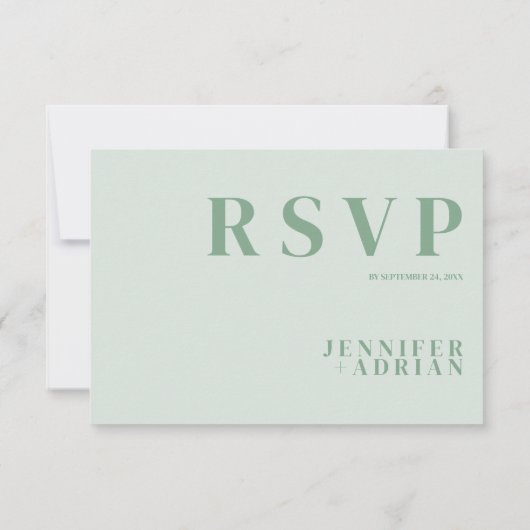 Minimalistische RSVP-Karten für Hochzeiten Einladung (Rückseite)