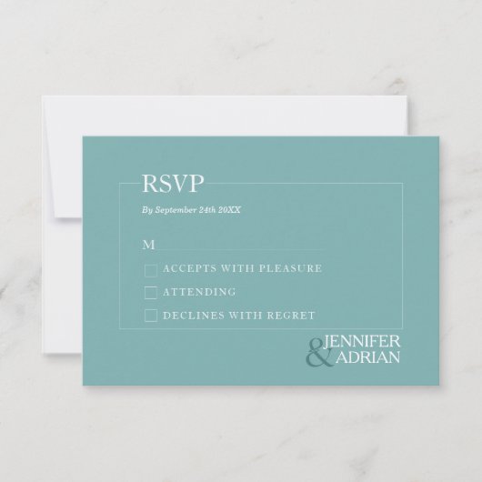Minimalistische RSVP-Karten für Hochzeiten Einladung (Vorderseite)