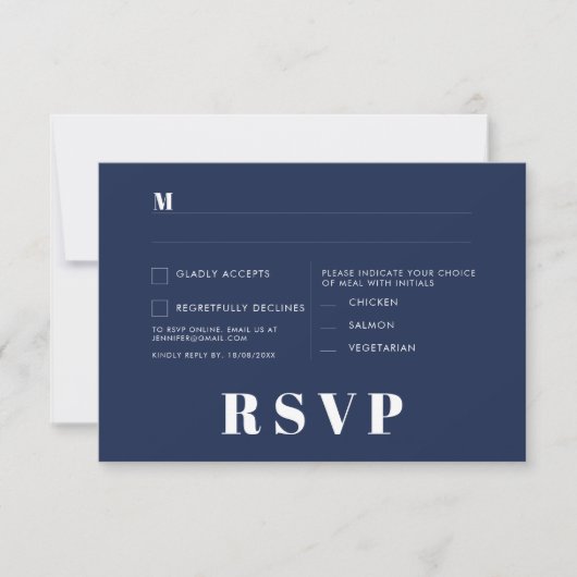 Minimalistische RSVP-Karten für Hochzeiten Einladung (Vorderseite)