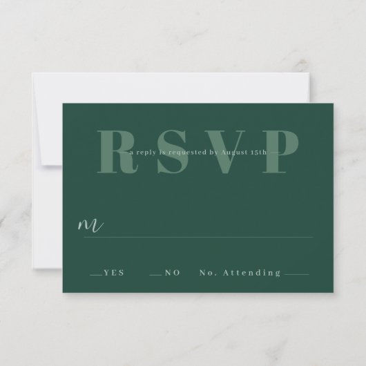 Minimalistische RSVP-Karten für Hochzeiten Einladung (Rückseite)